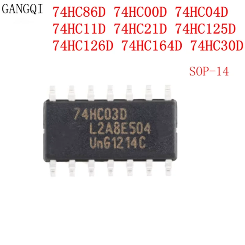 10PCS 74HC86D 74HC00D 74HC04D 74HC11D 74HC21D 74HC125D 74HC126D 74HC03D 74HC164D 74HC30D SOP14 74HC02D 74HC05D 74HC07D 74HC10D