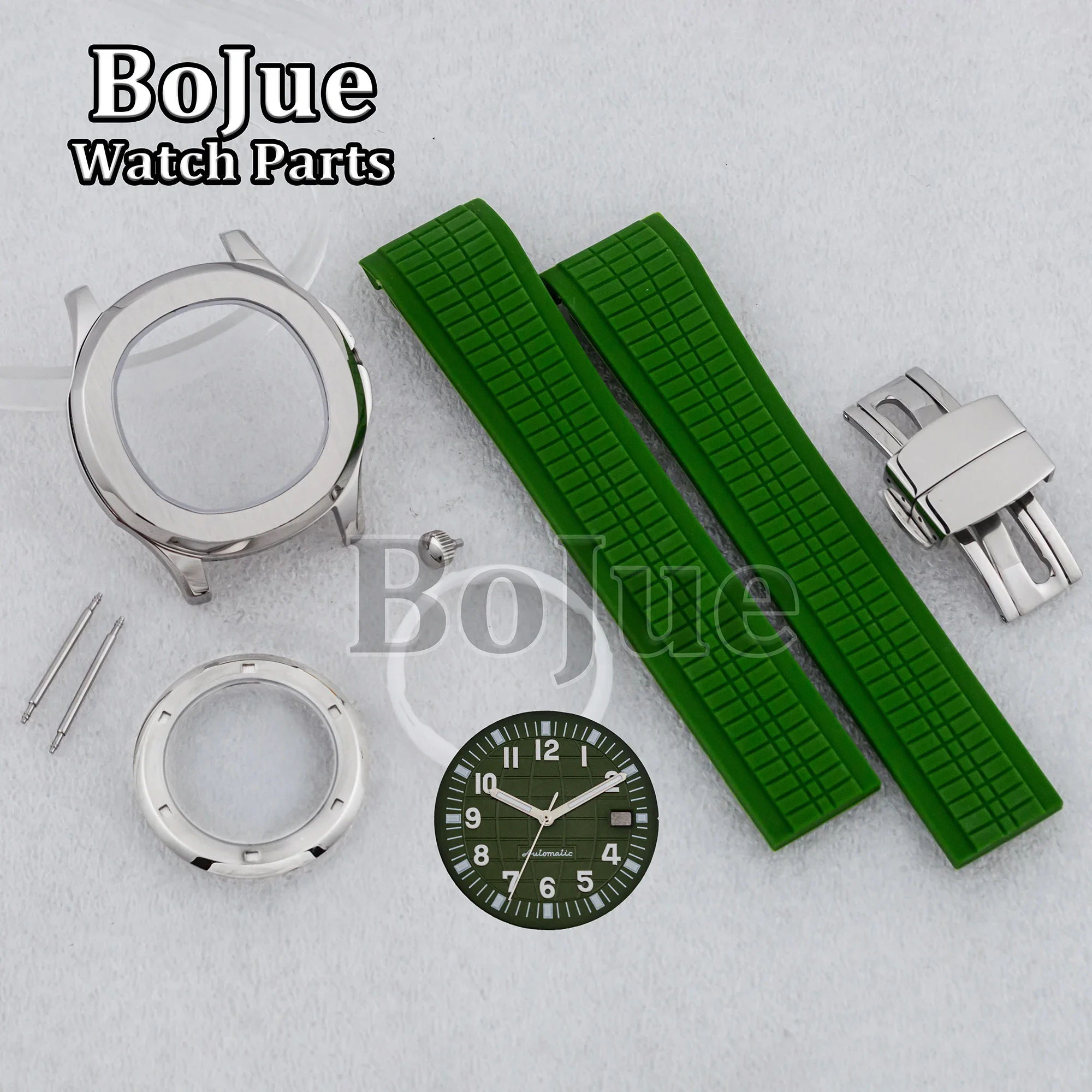42mm NH35 Case Dial Hands Rubber Strap Sapphire Glass Crystal Men Watch Parts for MOD AQUANAUT Nautilus NH36 Automatic Movement