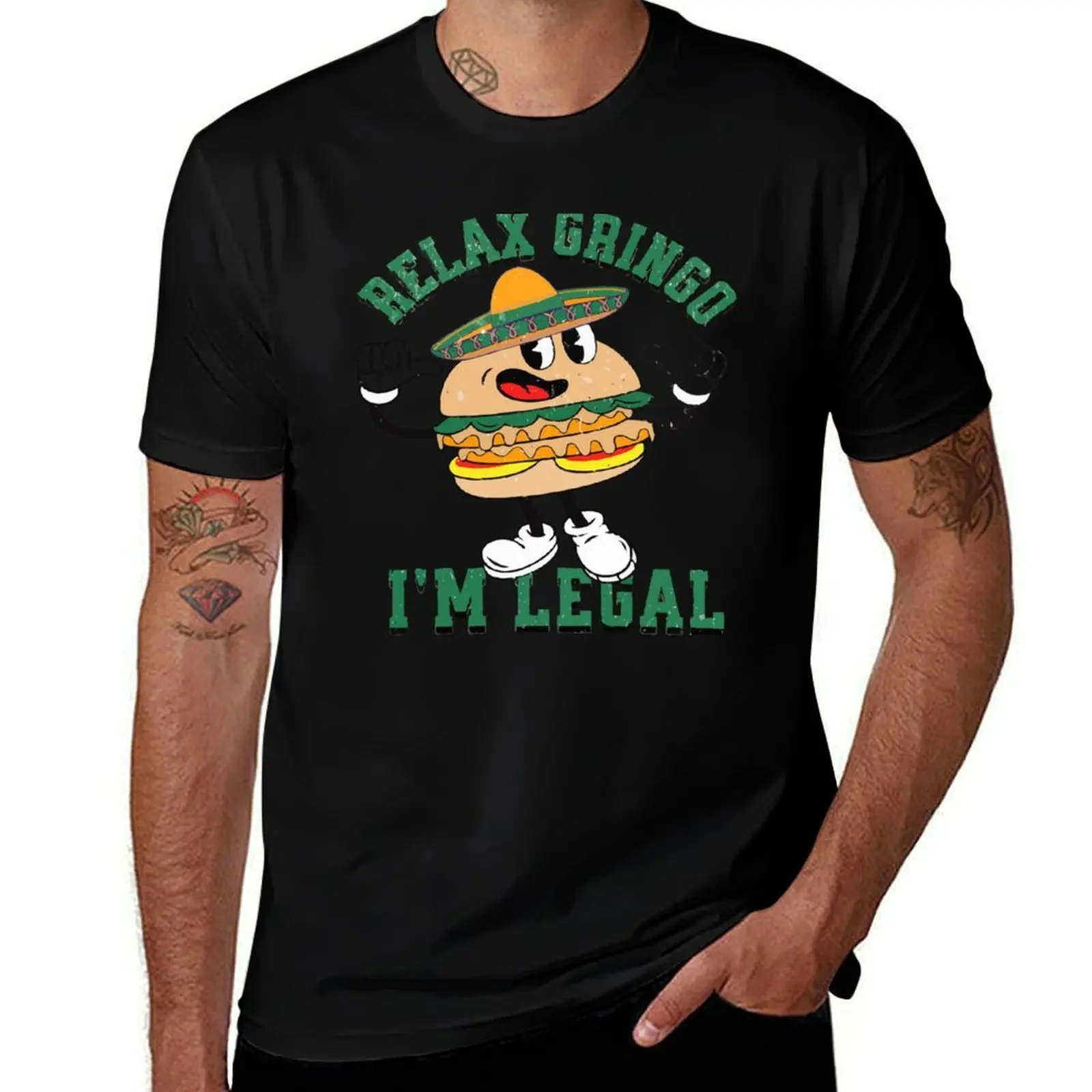 Relax Gringo Im Legal Funny Cinco De Mayo Mexican T-Shirt Performance Workout Short Sleeve Tee T-Shirt