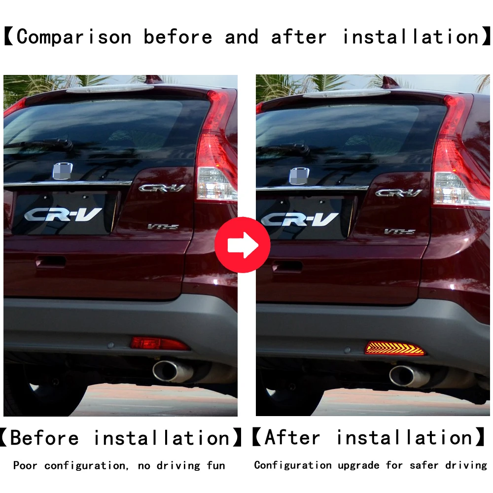 For Honda CR-V CRV 2012 2013 2014 Rear Bumper Lights  Auto Led Stop Signal for Cars Fog Lights Lada Vesta Reflectors Brake Lamp