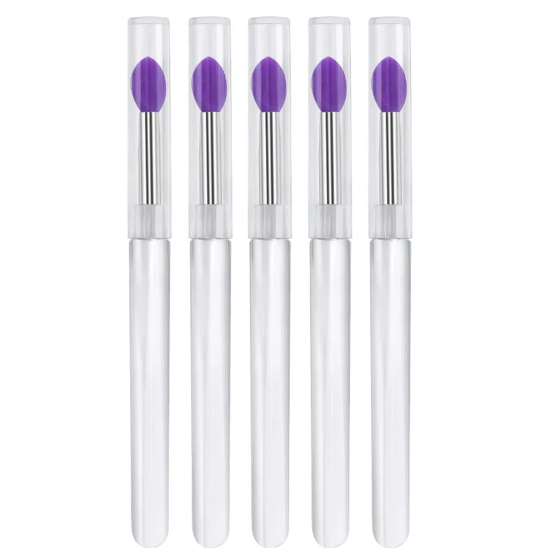 3/5/10Pcs Weiche Silikon Lippenstift Pinsel Lip Stick Applikator Tragbare Klar Griff Sauber Microbrush Lipgloss Schönheit werkzeug