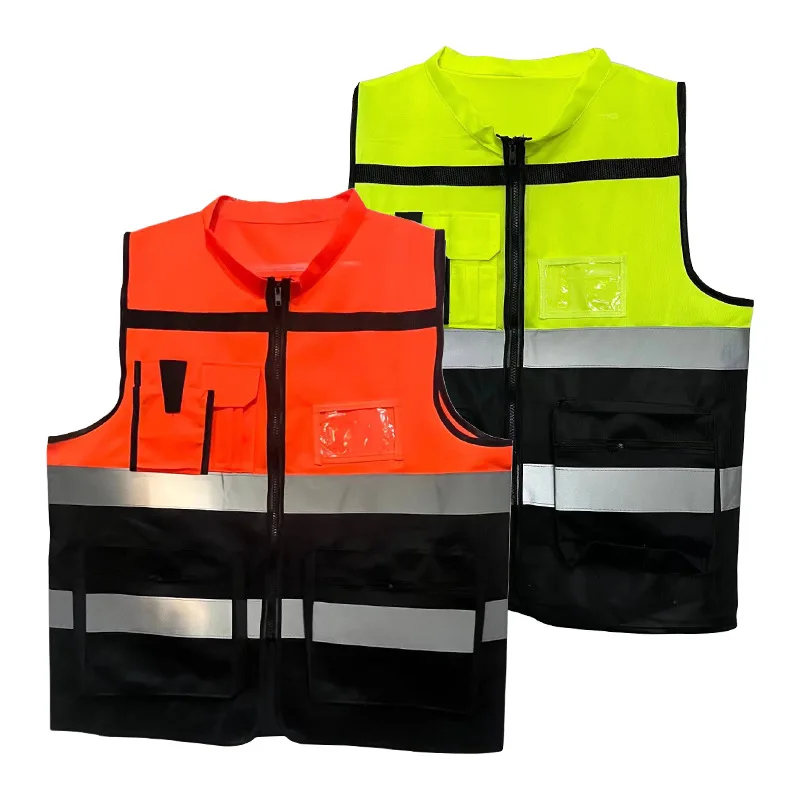 Unisex High-Visibility Reflective Safety Vest Durable Polyester Secure Flap Pocket Perfect for Night Running Cycling Sports