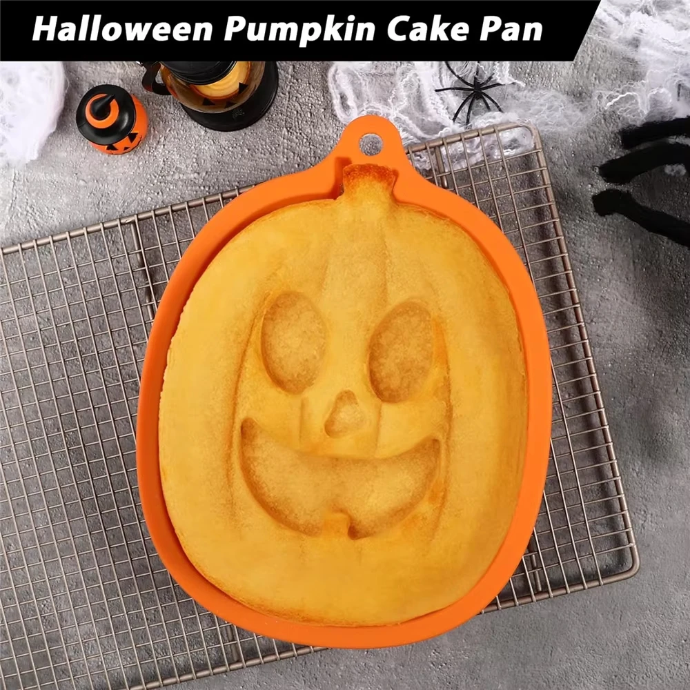 1-2 PCS, Halloween Scary Pumpkin Silicone Mold Ghost Hat Skull Ice Cube Chocolate Food Baking Tray Mold Cookie Biscuit Mold