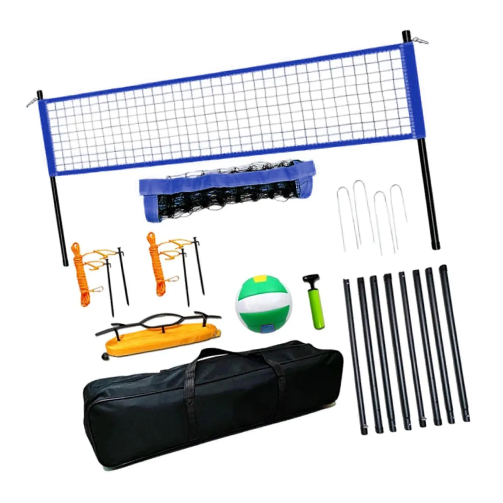 

Portable Volleyball Net Set with Soft Volleyball Ball Heavy Duty Border Line