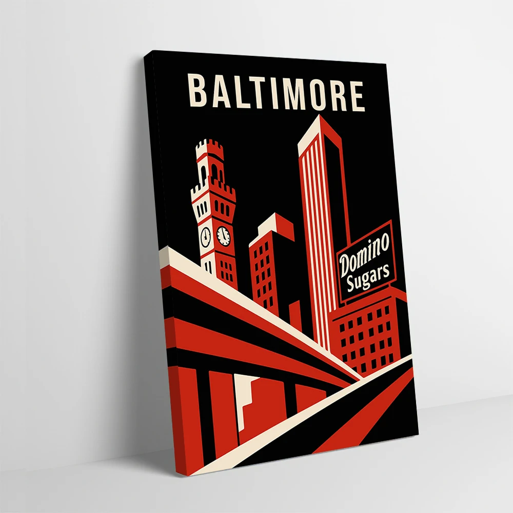 بالتيمور خمر السفر الطباعة المشارك تخصيص صور الرسم على لوحات القماش الجدارية للديكور غرفة ديكورات المنزل