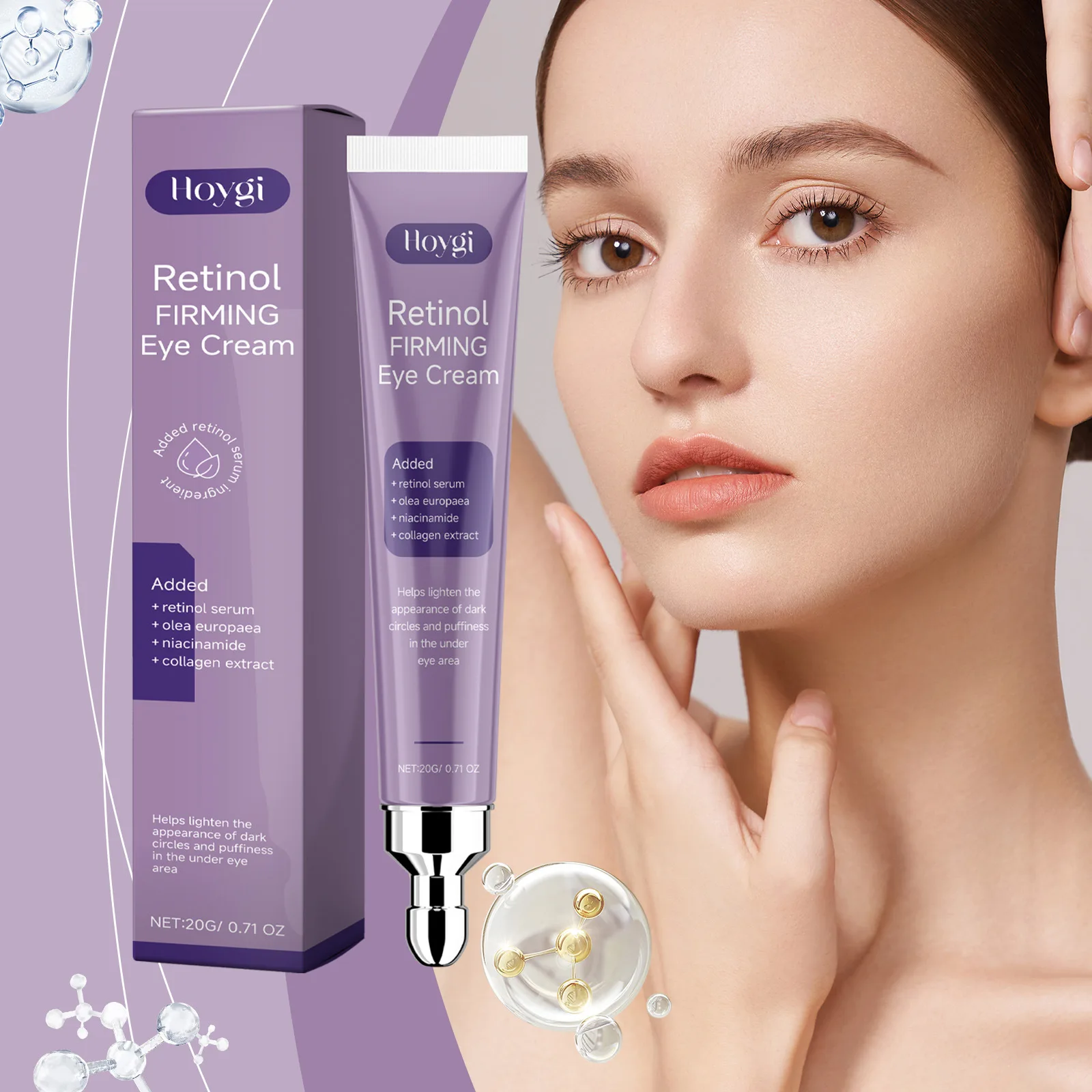 

Укрепляющий крем для глаз с ретинолом, осветляющий тонкие линии, против отечности, частиц жира, удаляет темные круги, осветляет, увлажняющий уход за глазами