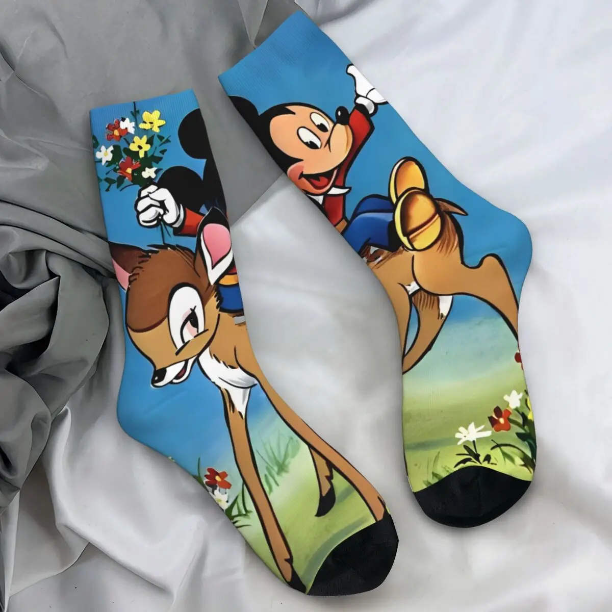 Bambi Cartoon Stockings Design Leisure Socks Winter Non Slip Socks Men Outdoor Quality Socks