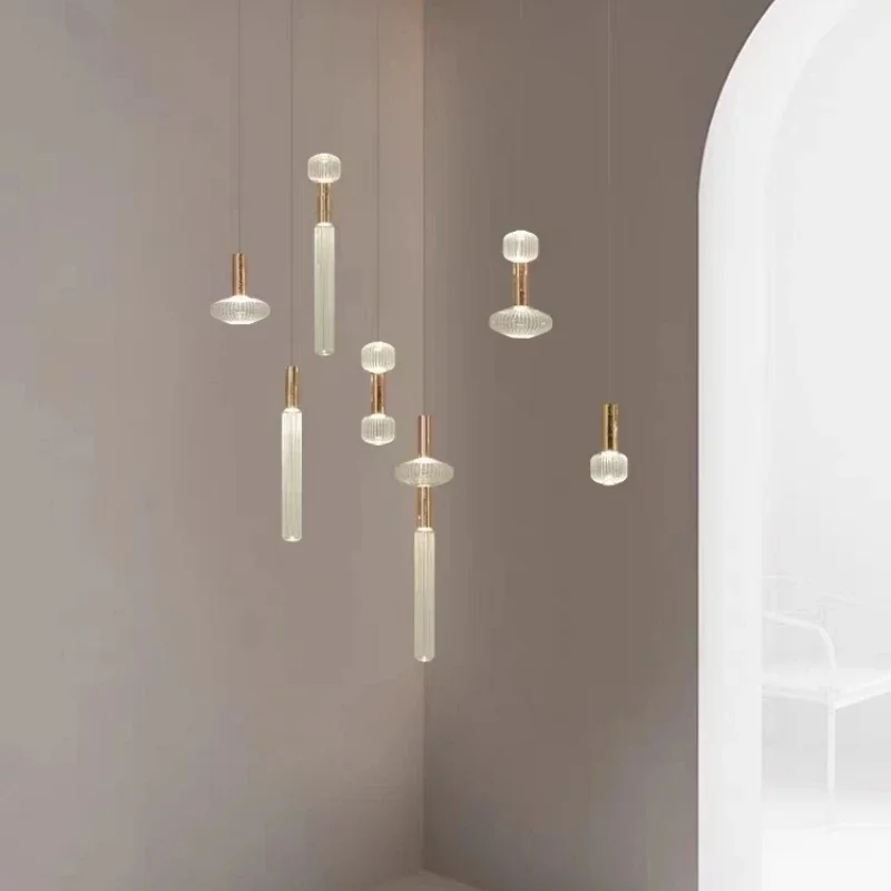 

Nordic LED Pendant Lights Clear Glass Foyer Kitchen Special Light Fixtures Dining Bedroom Lamp Luster