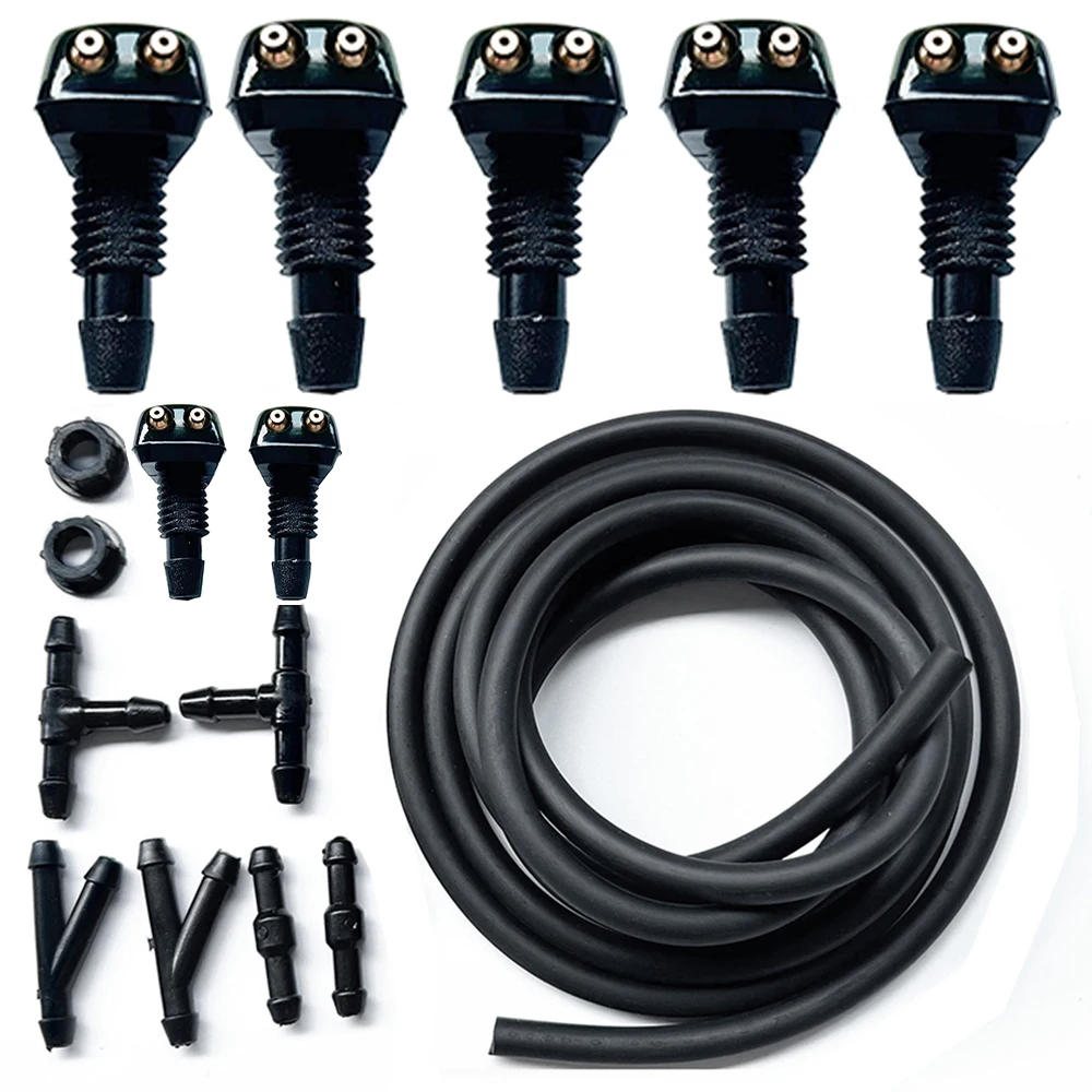1M/2M Universal Car Windshield Washer Hose T/Y Head Wiper Spray Pipe Headlight Pump Tube Joiner Connector Kit Auto Front Window