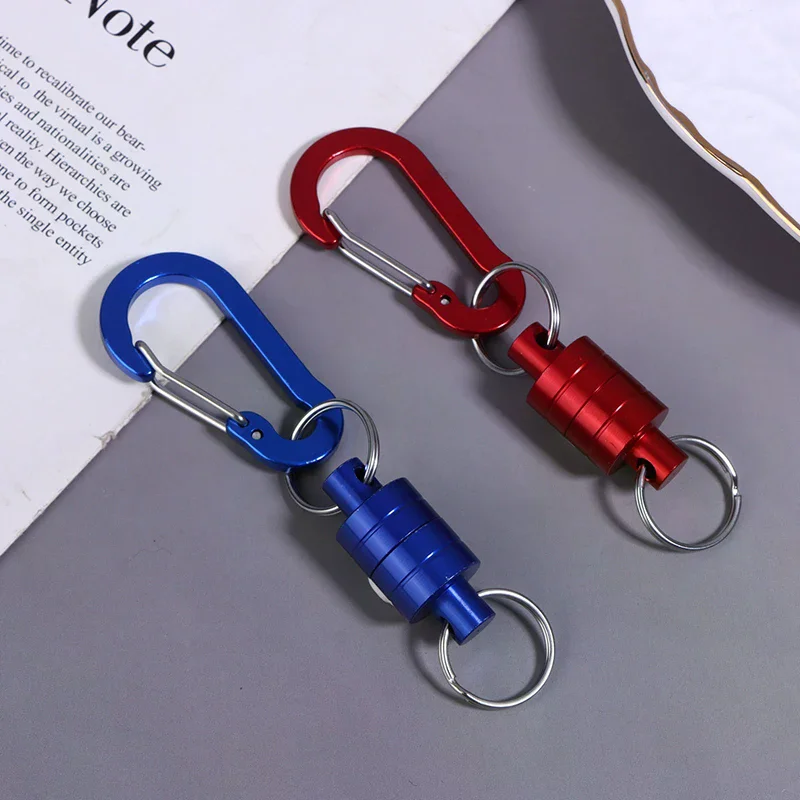 Neue Angelhängeschnalle, magnetische Schnalle mit Schlüsselanhänger, Karabiner, Anti-Fall-Schnellhängeschnalle, starke magnetische Metallschnalle