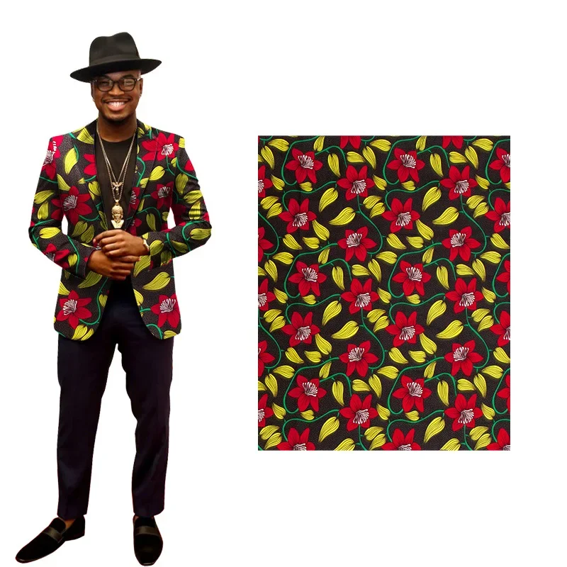 Tecido de cera nigeriano ankara com estampa de flores para vestidos femininos, 100% algodão, costura macia, africano, real, novo, preços de atacado