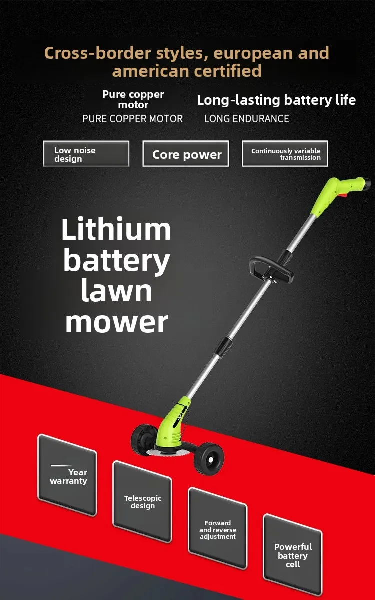 

JX-22 lawn mower dynamic rechargeable lawn mower multi-functional household small handheld trimmer and lawn mower