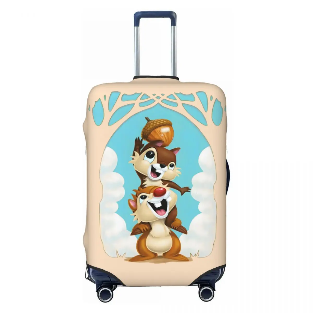 

Custom Funny Cartoon Chip And Dale Suitcase Cover Washable Luggage Covers Protector for 18-32 inch