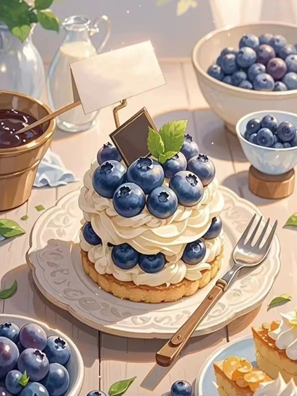 quebra-cabeca-de-natureza-morta-com-bolo-de-creme-de-mirtilo-e-luz-solar-quente-decoracao-de-parede-para-casa-com-tema-de-sobremesa-de-cha-da-tarde-entretenimento-e-lazer-domestico