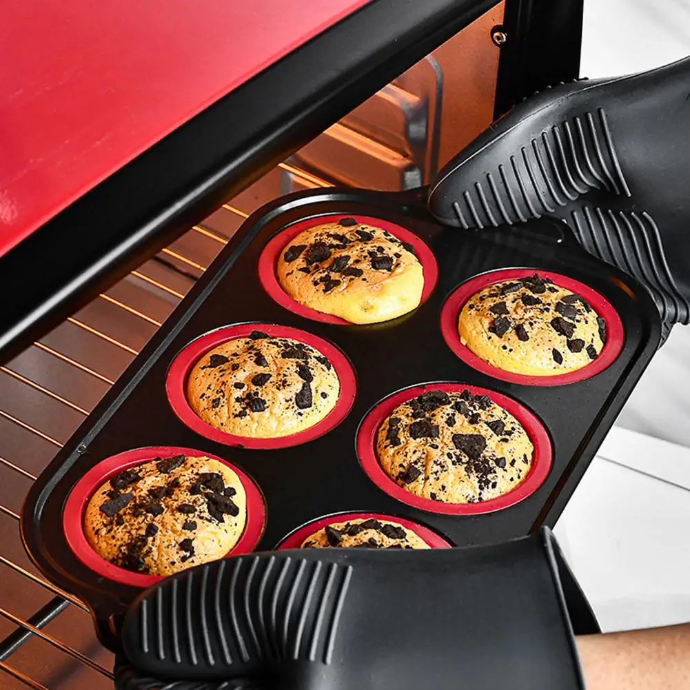 Non-stick Cupcake Trays Nonstick Silicone Muffin Pan with Metal Frame for Baking Egg Bites Cupcakes Easy for Oven for Oven