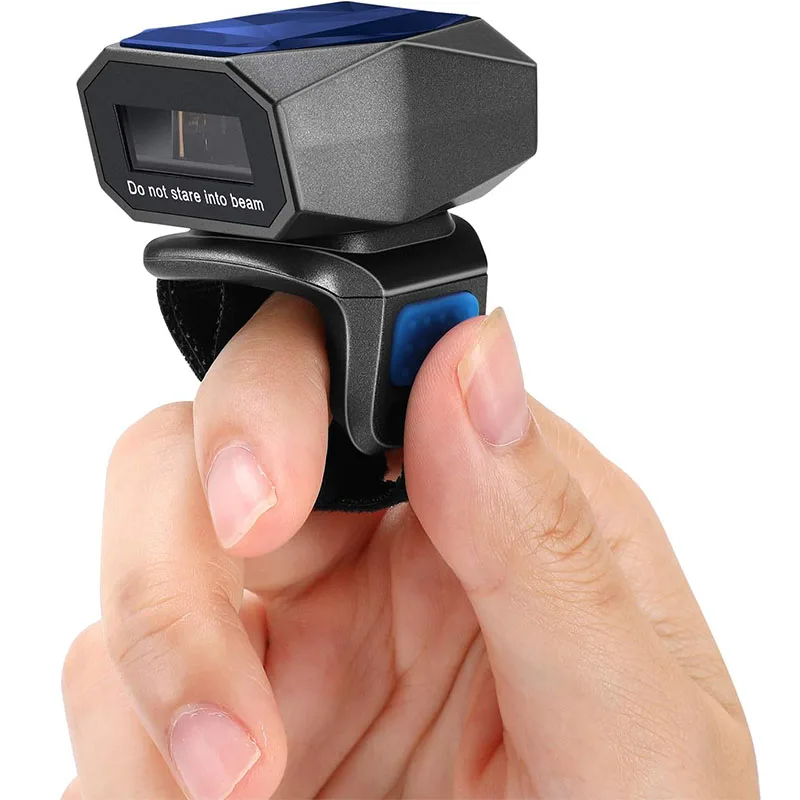 Eyoyo Portable Mini Finger 1D Wireless Bluetooth 3-in-1 USB Wired Inventory Bar Code Reader Ring Barcode Scanner