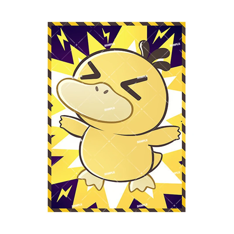 

60 шт./компл. 66X91 мм Diy Psyduck Been Electrocuted Card Sleeve Color Flash Ptcg Psyduck Защитная крышка для карт Аниме Карты Подарочные игрушки