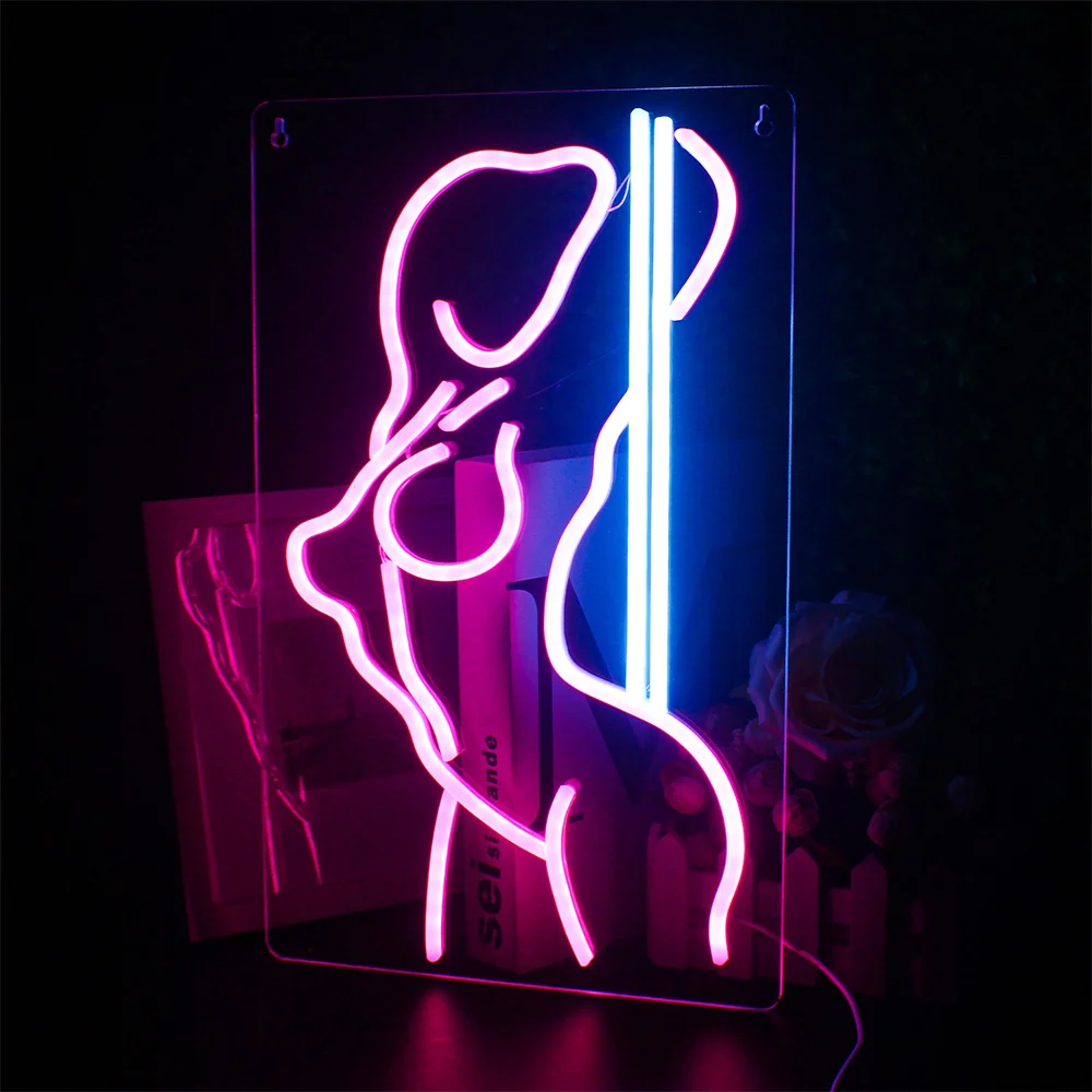 Sexy Woman Neon Sign Custom Sitting Naked Neon Light LED Transparent Wedding Party Bar Shop Room Aesthetic Bedroom Wall Decorate