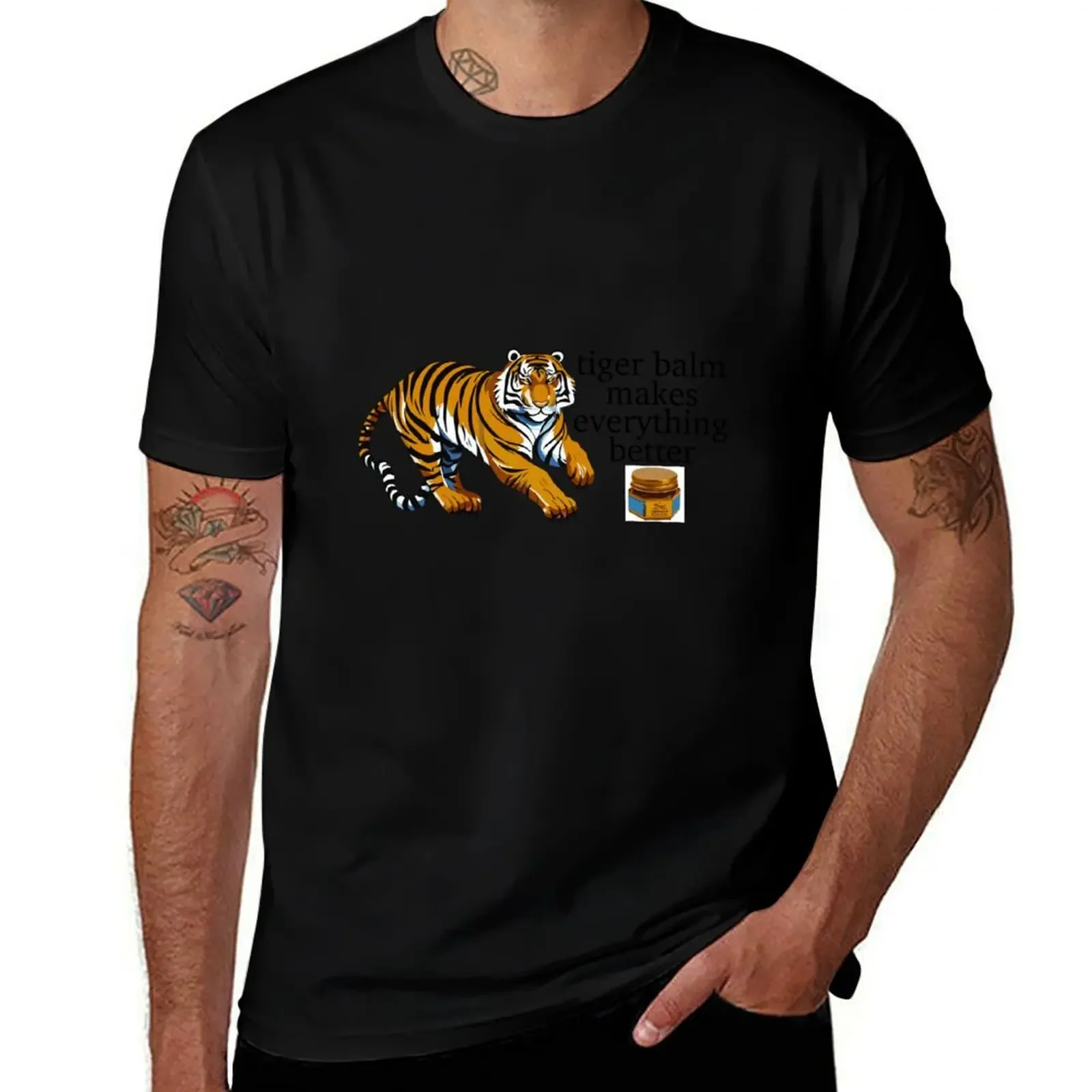 Tiger Balm T-Shirt summer 2025 shirts graphic tee fruit of the loom mens t shirts