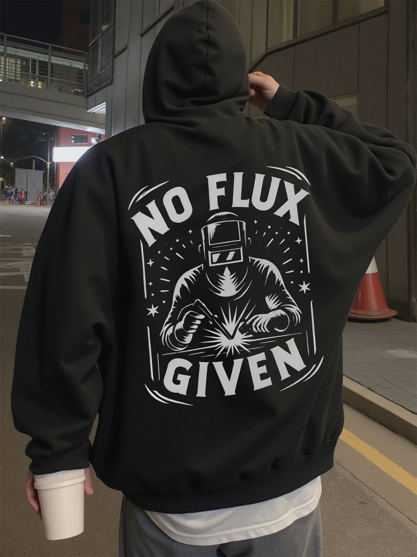 

Толстовка с капюшоном для мужчин, уличная одежда, мужские толстовки с графическим принтом No Flux Given, подходят для ношения весны, осени и зимы