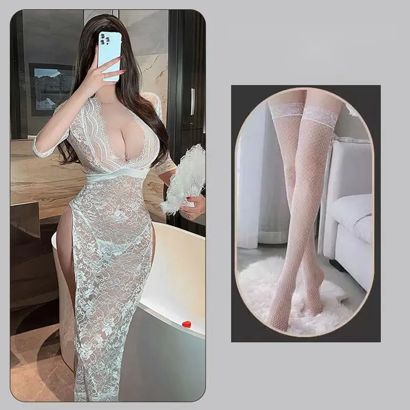 Bridal Sexy Underwear New Year Princess Costumes Exotic Lace Wedding Dress Roleplay Christmas Strap Sex Outfit Plus Apparel
