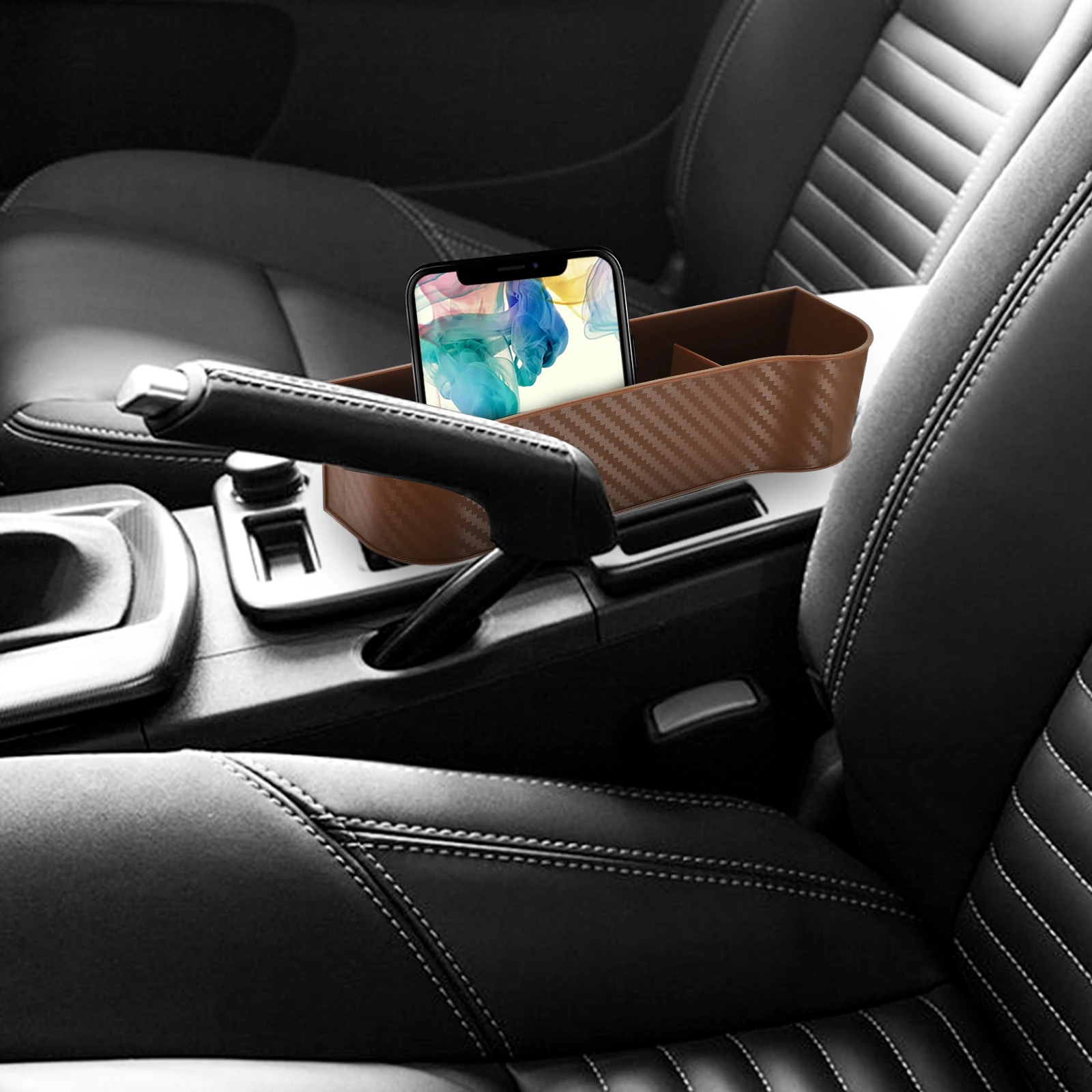 

2 pcs Car Seat Storage Box Set Gap Filler Organizer for Front Seats Multi-Functional Console Center Space Saver Seat Gap for Car