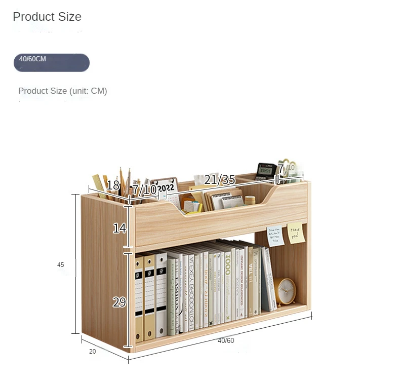 Simple bookshelf on the desktop small bookcase student dormitory desk storage rack