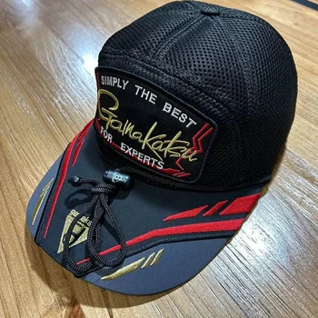 Gamakatsu malha chapéu de pesca com balde respirável proteção solar rock bonés de pesca masculino esporte boné de beisebol caminhadas suncreen chapéu