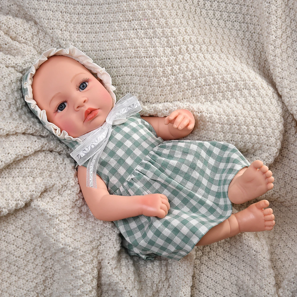45cm Reborn-Babypuppenkleidung, Niedliche Puppenkleidung für 18-Zoll-Neugeborenen-Babypuppen, Realistisches Kleid für Mädchen, Spielzeug-Puppenzubehör-Outfit – Detail 11
