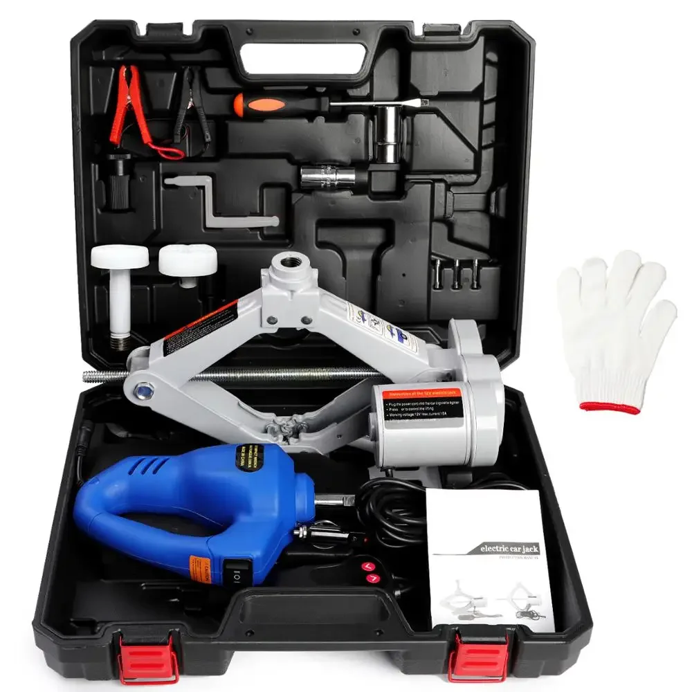 CE ISO Professional Full Automatic Screw Scissor Motor Durable Electric Impact Wrench And Electric Car Scissor Jack Set For Oem