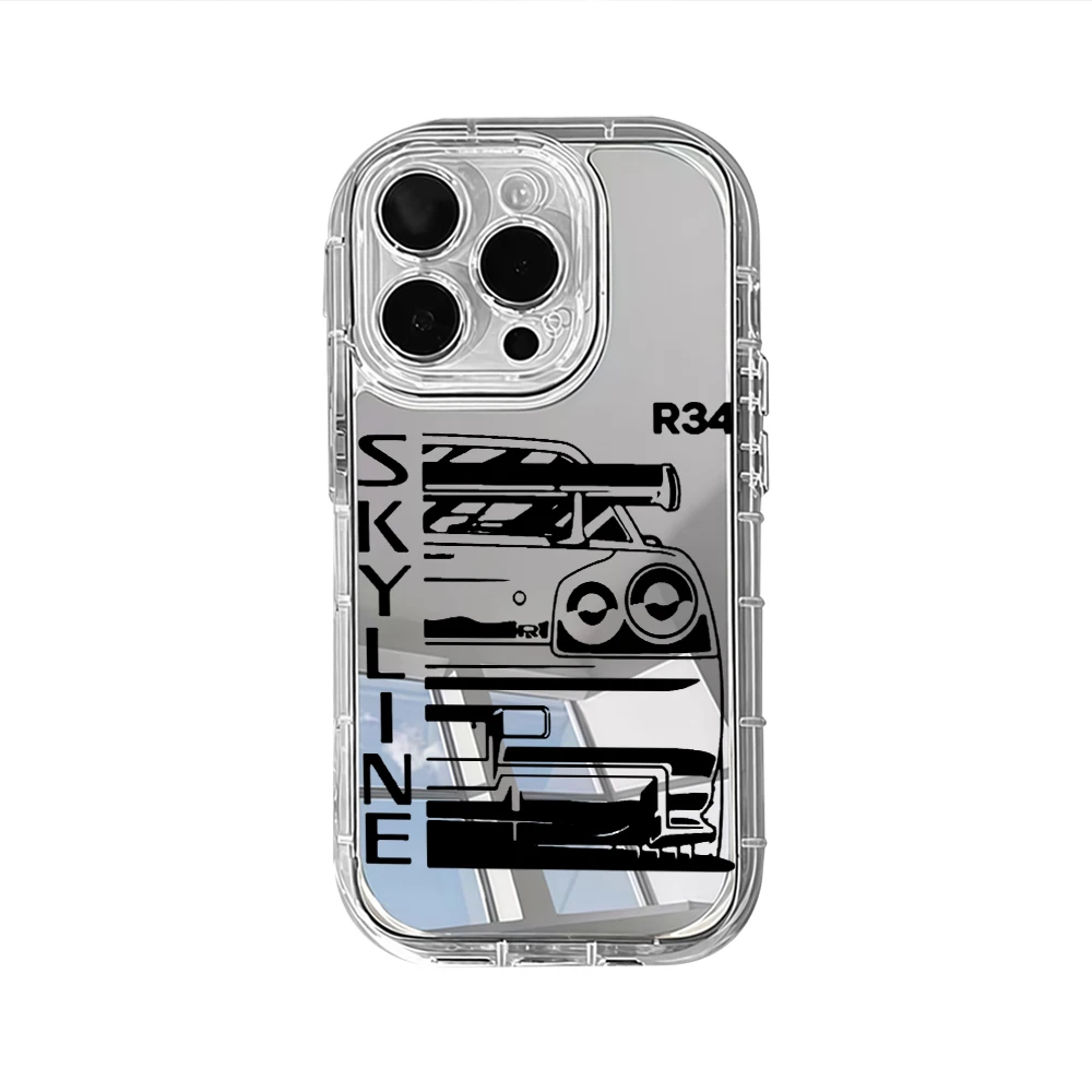 JDM Sports Car Silver Mirror Phone Case For iPhone 16 Pro Max 17 15 14 13 12 11 8 Plus Pro SE2 XR X 17 Air Max Soft Gift Cover view 6
