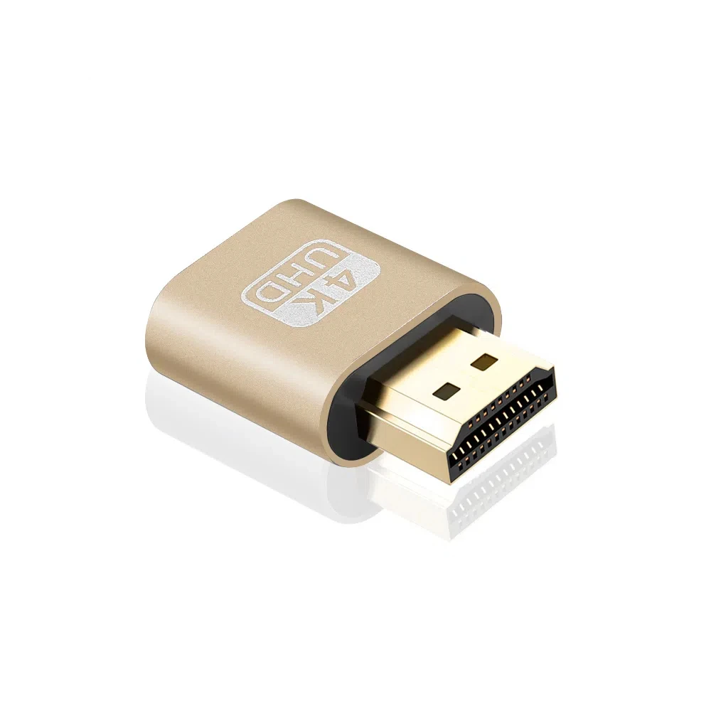1pcs VGA Virtual Display Adapter HDMI-compatible 1.4 DDC EDID Dummy Plug Headless Ghost Display Emulator Video Card Lock Plate