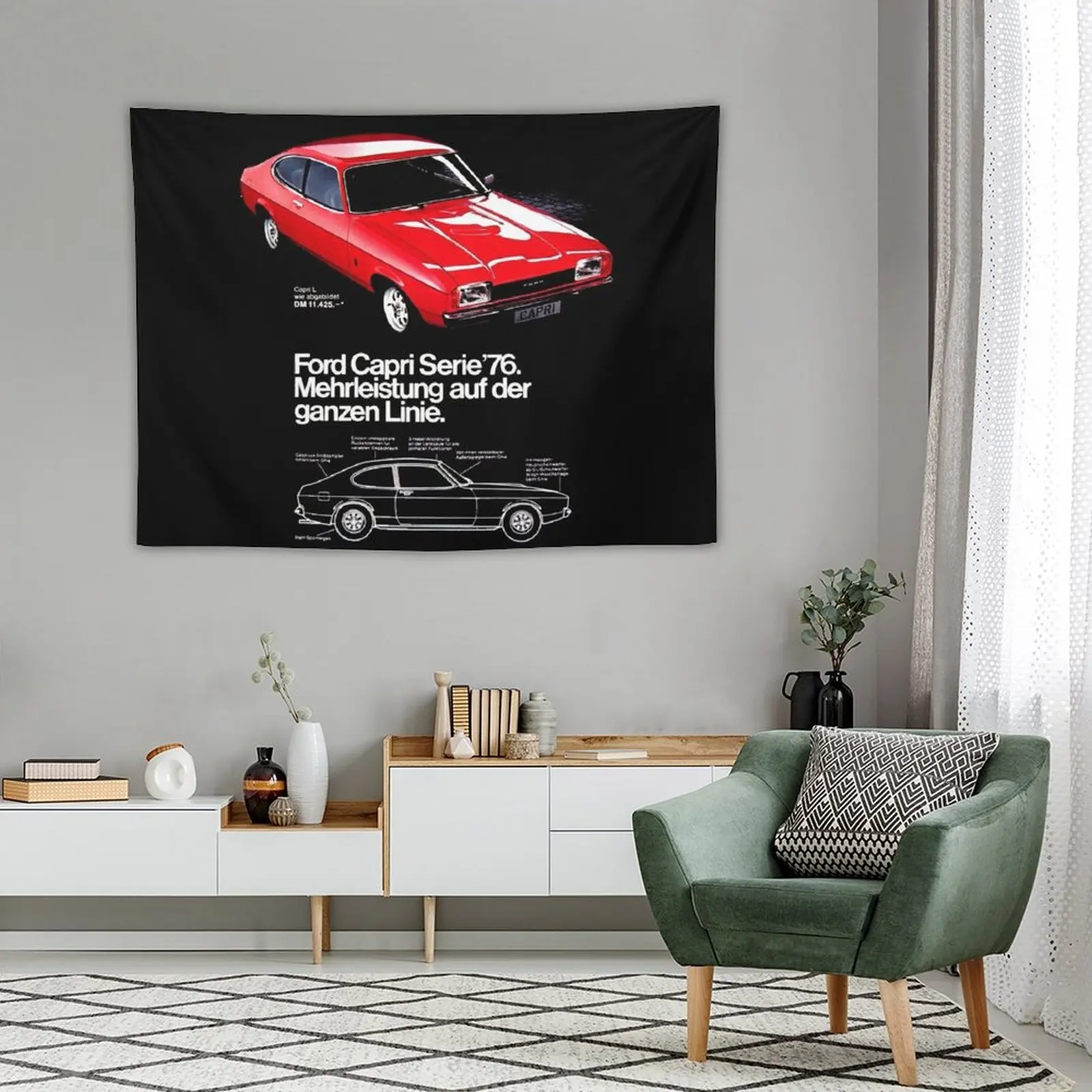 New FORD CAPRI MK 2 Tapestry Decorative Wall Tapestry Tapestries