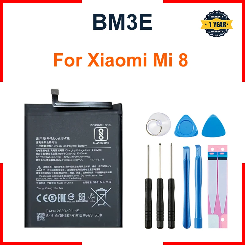 BM3E 3400mAh Battery For Xiaomi Mi 8 Mi8 M8 High Quality Phone Replacement Battery