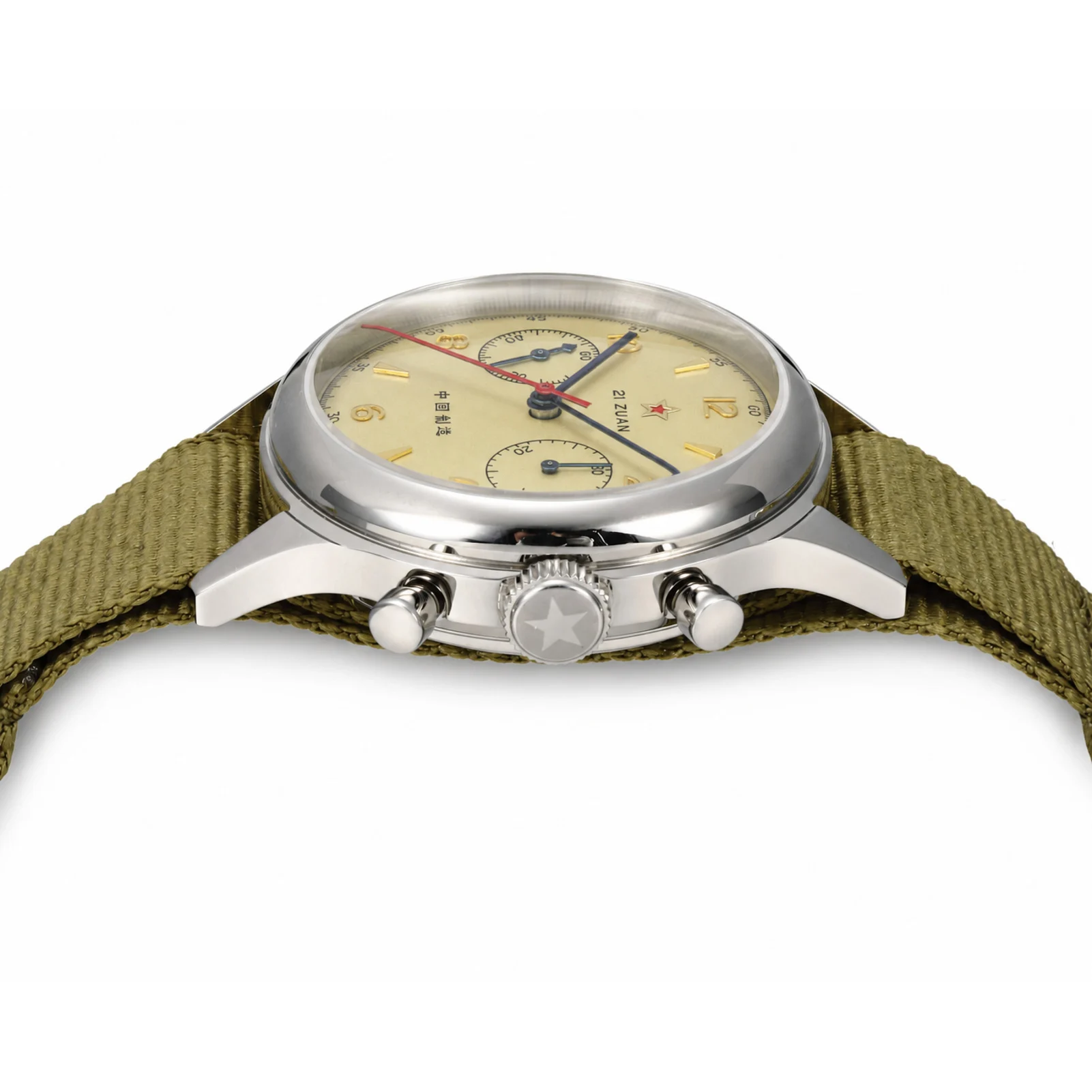 SEAKOSS 38mm  Men's Pilot Chronograph Watch Sapphire Glass Seagull ST1901 Mechanical Movement Aviation Style