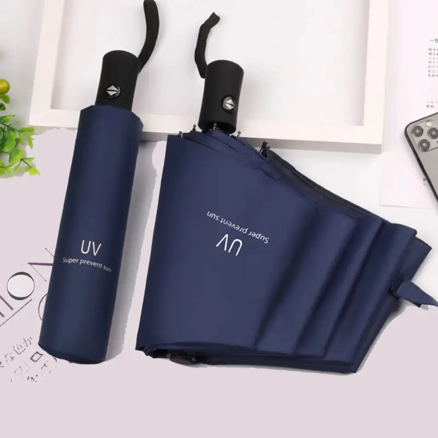 

Foldable Automatic Umbrella Male And Female Students Sun And Rain Dual-use Sunscreen Sunshade Sun Umbrella Anti-ultraviolet Lar