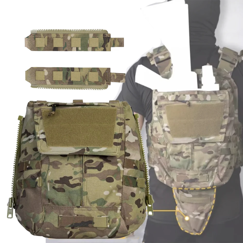 

Тактический жилет, сумка на заднюю панель, жилет, универсальный рюкзак на молнии с жилетом, разъем на молнии для AVS JPC, охоты, стрельбы, кемпинга