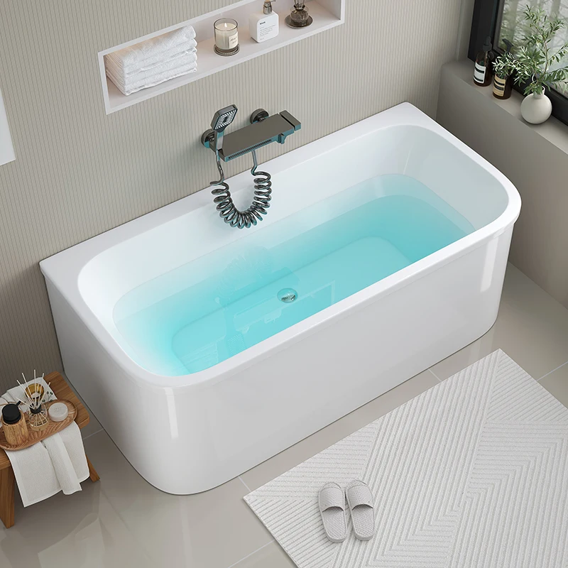 

For Luxury Modern Simple Soaking Acrylic Free-Standing Rectangular Adult White Bathroom Bathtub