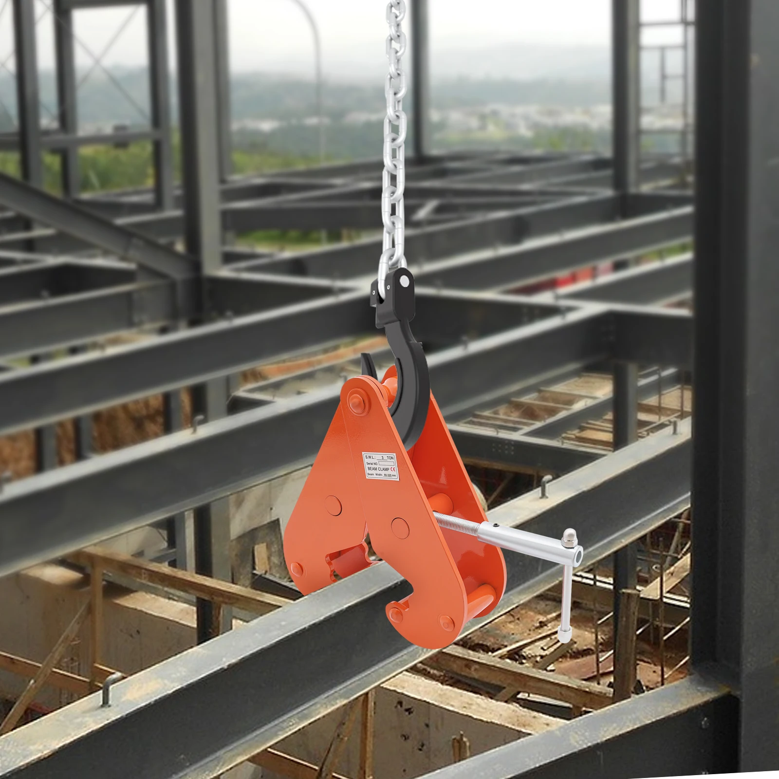 الكربون الصلب رفع المشبك 6613.87LBS قوة الشد 3.15-12.6IN فتح المغزل الأخدود لمستودع موقع البناء