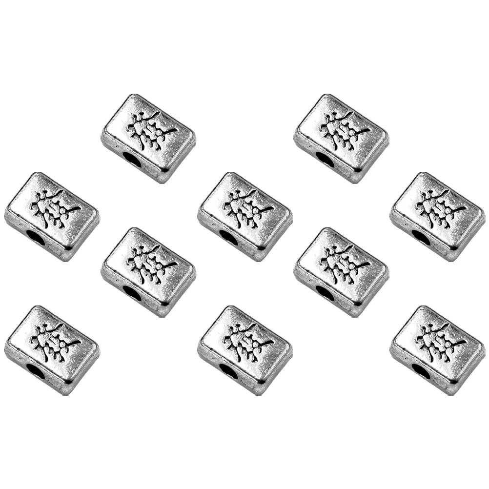 

10 Pcs Mahjong Charm Pendant Beads Vintage Alloy Metal Jewelry Making Supplies Bracelet Earring Charms Craft Accessories