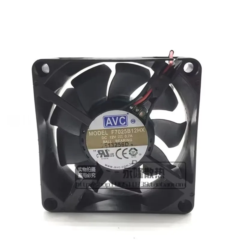 

New F7025B12HX 7CM 70 * 70 * 25MM 12V 0.7A High Air Volume Dual Ball Case Power Source Cooling Fan