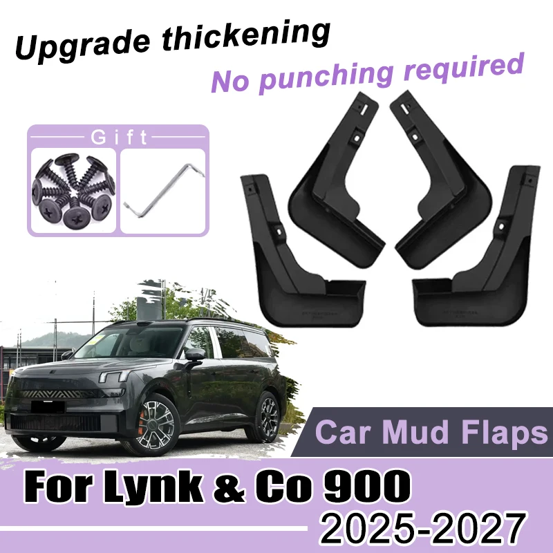 

4PCS Mudflaps For Lynk Co 900 Car Accessories 2025 2026 2027 Mudguards Mud Guards Splash Guards Wheel Anti-fouling Fenders Parts