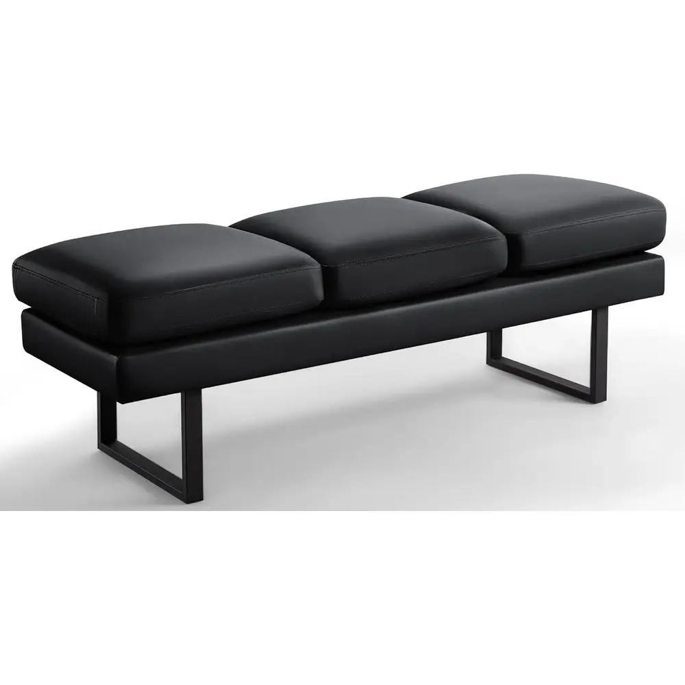 

Трехместная скамья для зоны ожидания, офисное кресло с обивкой из искусственной кожи, подходит для зон ожидания, конференц-залов и торговых помещений