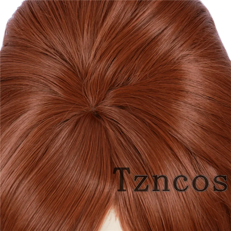 Tzncos 70S 80S วิกผมแม่บ้านผู้หญิงสีน้ำตาลแดง