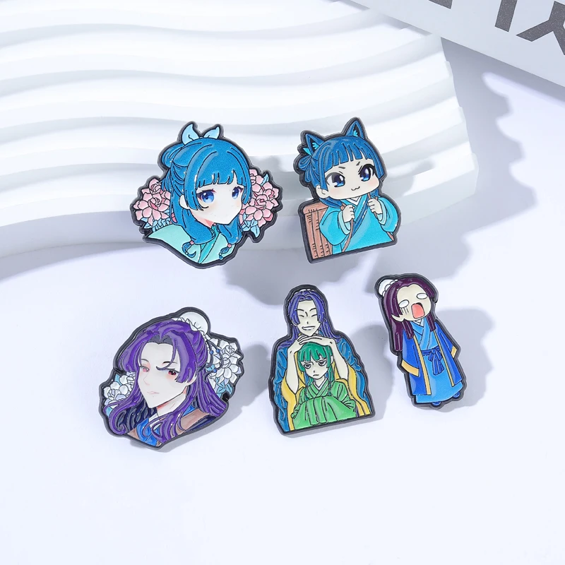Maomao Light Novel Brooch Enamel Pins  Cute Japanese Anime Cartoon Character Brooches Lapel Badge Jewelry Gift for Fans Friends image 5