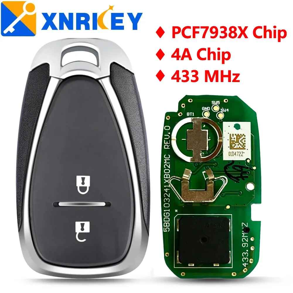 XNRKEY oryginalny inteligentny zdalny klucz samochodowy PCF7938X/4A Chip 433Mhz do chevroleta Camaro Equinox Cruze Malibu Spark Tracker Orland Trax