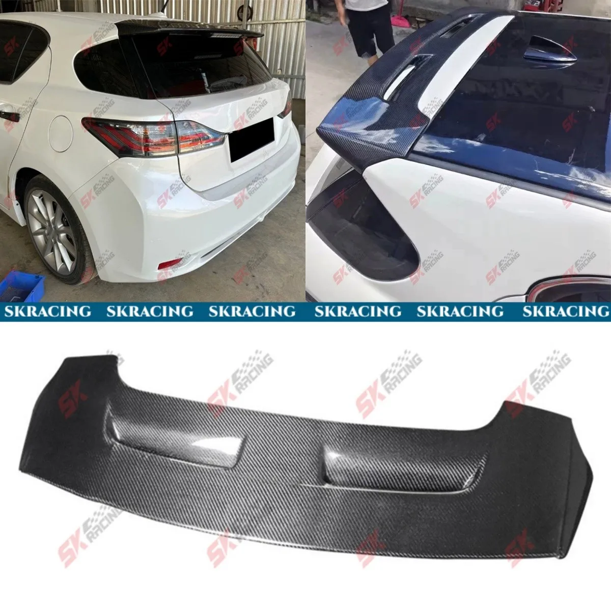 

For Lexus CT200h F-Sport 2014-17 Carbon Fiber/Forged Roof Spoiler Tail Lip Wing