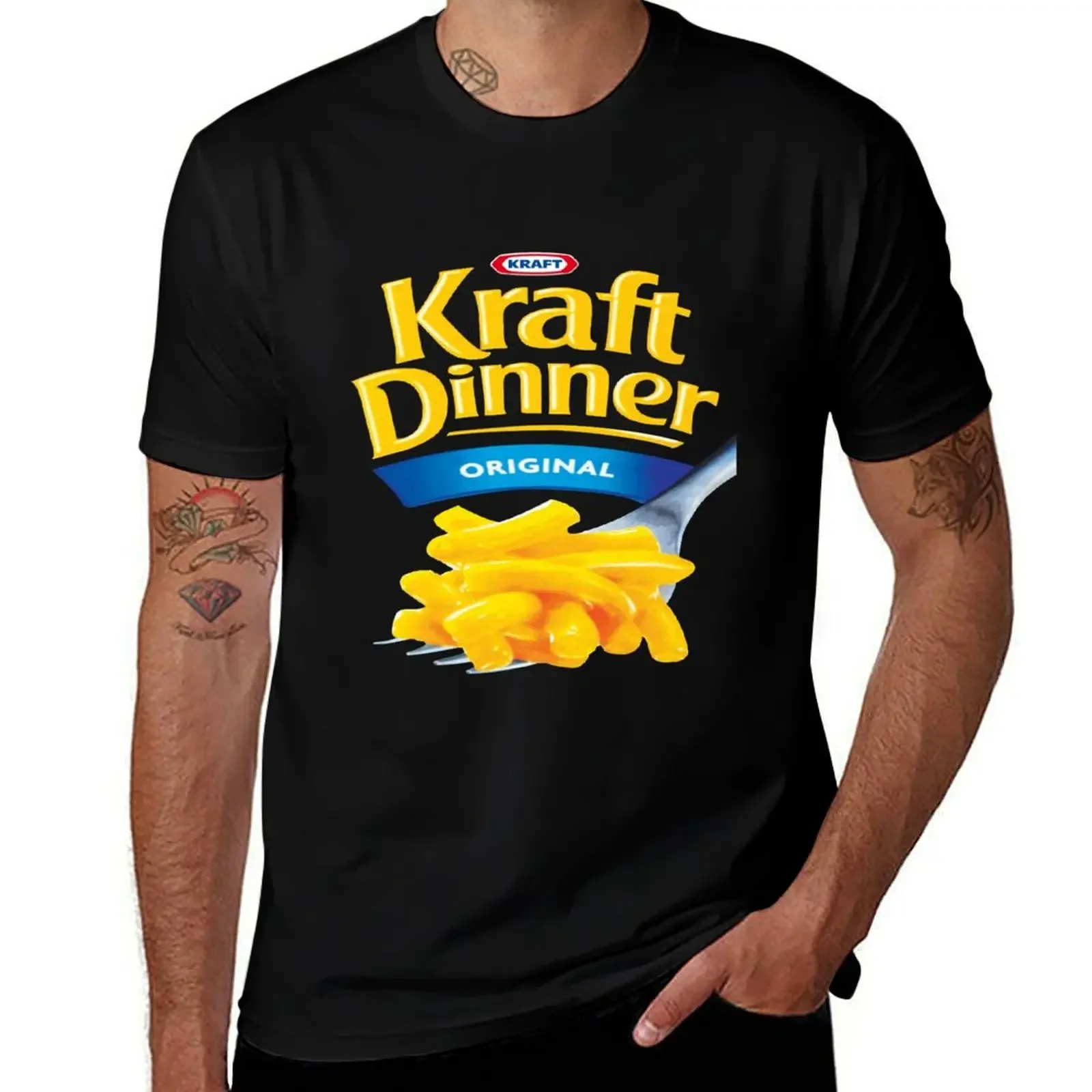 

Kraft Dinner Mac N Cheese V Neck Basic Novelty Graphics Female Cotton Printed Hot Idea, Trending Now T-Shirt