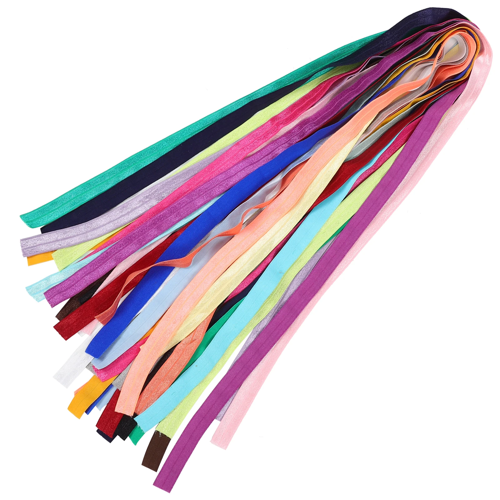 

20 Rolls Colorful Elastic Band Braided Polyester Stretch Rope For Diy Sewing Craft Garment Accessory Flat Ribbon Elastic