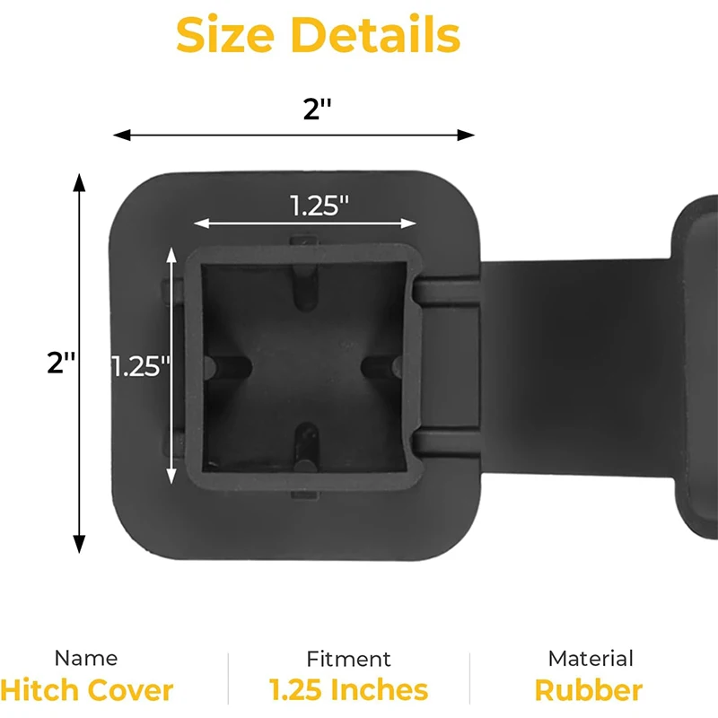 Trailer Hitch Cover 1.25Inch Waterproof Towing Hitch Covers Uni-versal Plug Tube Cap Protector Automobile Exterior Accessories